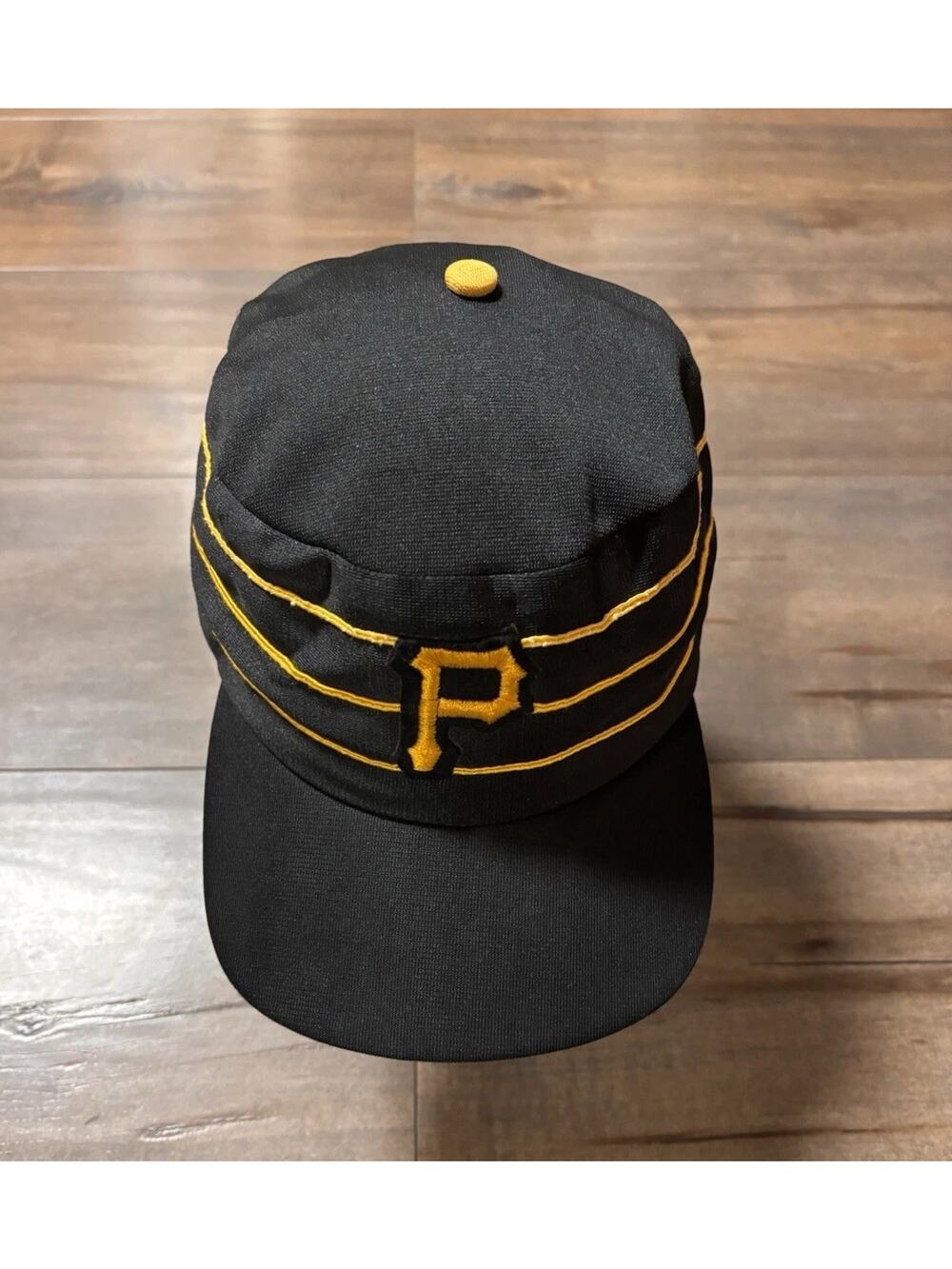 VTG 80s Pittsburgh Pirates Pillbox Snapback Sports Specialties Stripe Hat SZ Reg